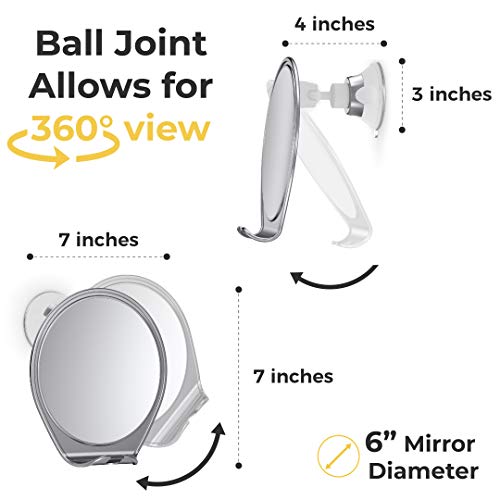 Fogless Shower Mirror with Suction Razor Holder White Z27433