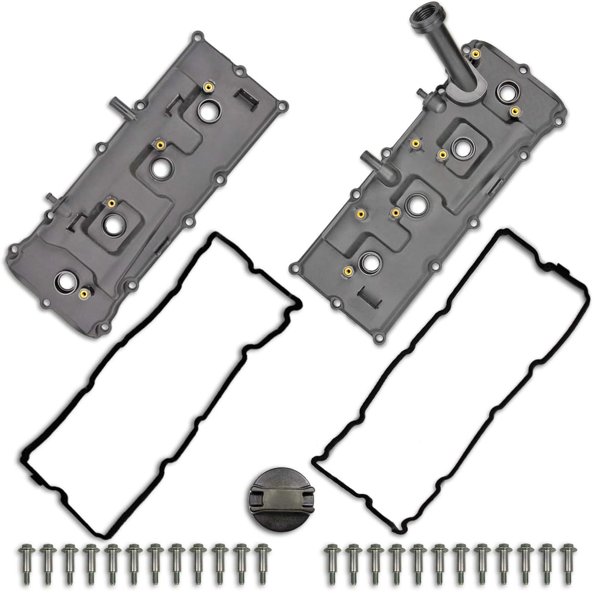 Valve Cover Set with Bolts & Oil Cap & Gaskets & Spark Plug Tube Seals & PCV Valve 5.6L R1593