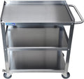 Stainless Steel 3 Shelf Utility Cart on Wheels with Handle S3760
