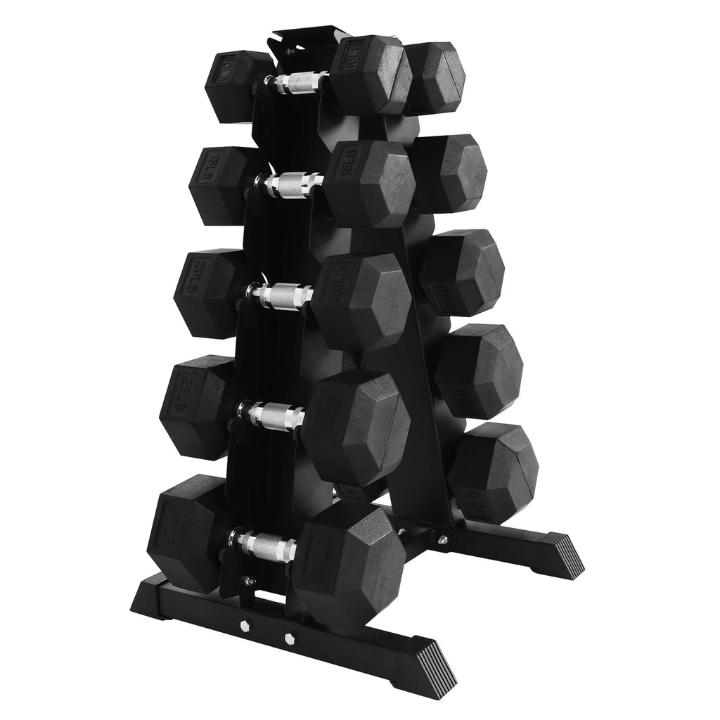 Alloy Steel 200 lb Rubber Encased Hex Dumbbell Set N475732