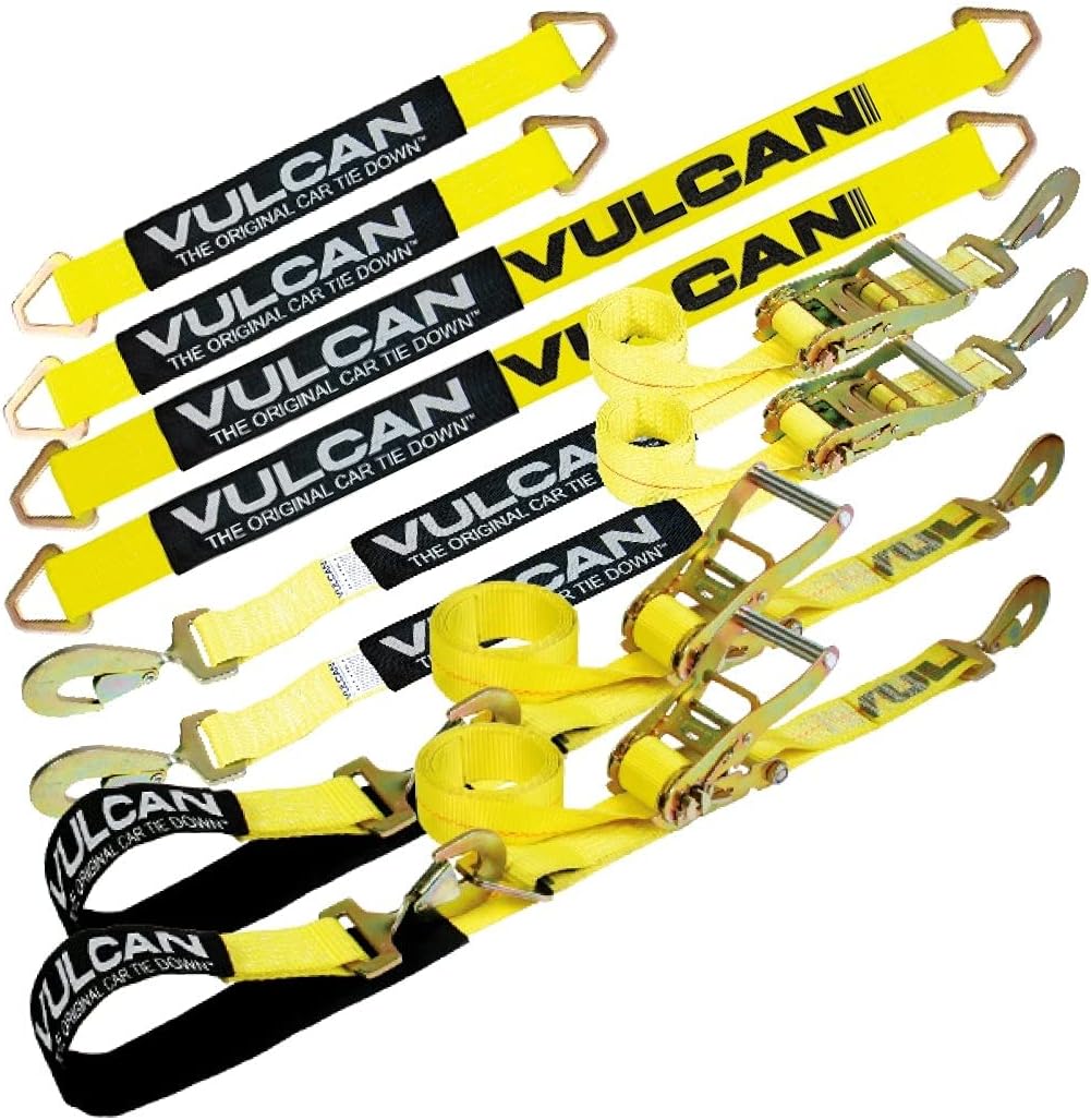 Axle Tie Down Kit with Axle Straps and Snap Hook Ratchet Straps W11591