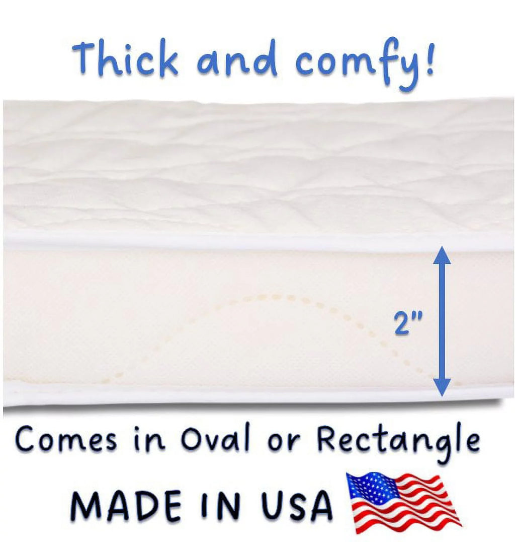Baby Bassinet Cradle Mattress Oblong 12 x 26 Foam Waterproof Q1838