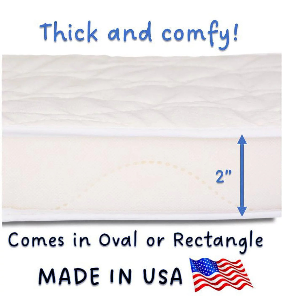 Baby Bassinet Cradle Mattress Oblong 12 x 26 Foam Waterproof Q1838