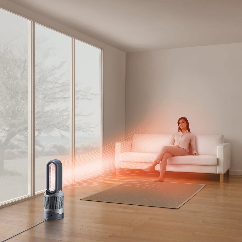 White Silver Air Purifier Heater and Fan X32957