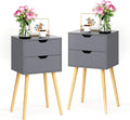 Set of 2 Wood Nightstand with 2 Drawers U864762