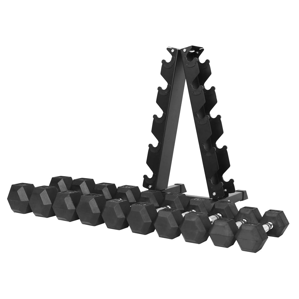 Alloy Steel 200 lb Rubber Encased Hex Dumbbell Set N475732