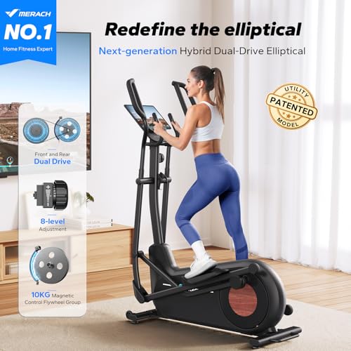 Elliptical Exercise Machine with 16.5-19IN Stride, Automatic Resistance, 400lbs Capacity E47294