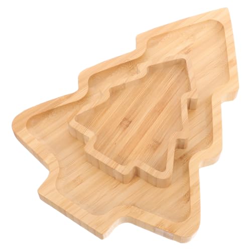 Wood Serving Platters Christmas Tree Shaped Wooden Tray N6774