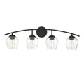 4 Light Matte Black Bath Bar Y893