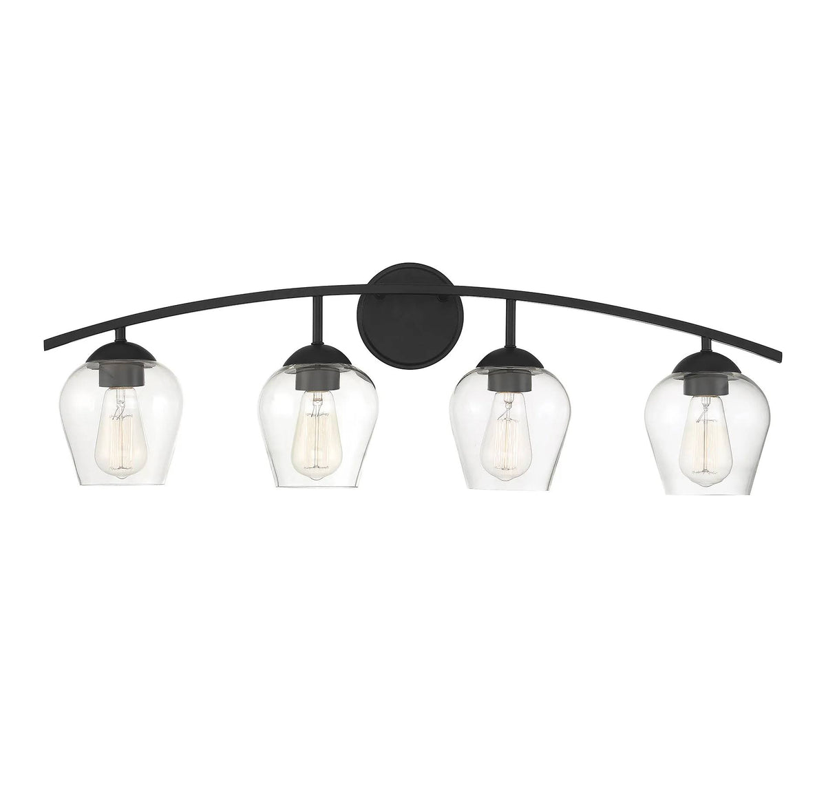 4 Light Matte Black Bath Bar Y893