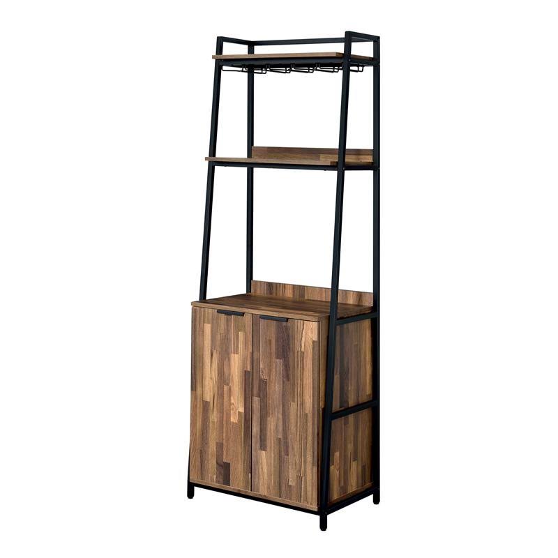 Rustic Wood 4-Shelf Bookcase W44263