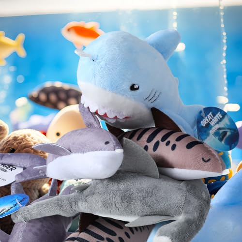 16 Sets Mini Shark Stuffed Animal Plush S722253