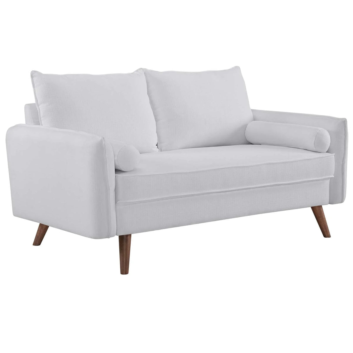 White Upholstered Fabric Sofa and Loveseat Set C968