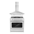 2 Piece Dual Fuel Range and Wall Mount Range Hood Kitchen Appliance Package C8755
