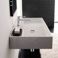 White One Hole Rectangular Ceramic Wall Mounted Vessel Sink G18041