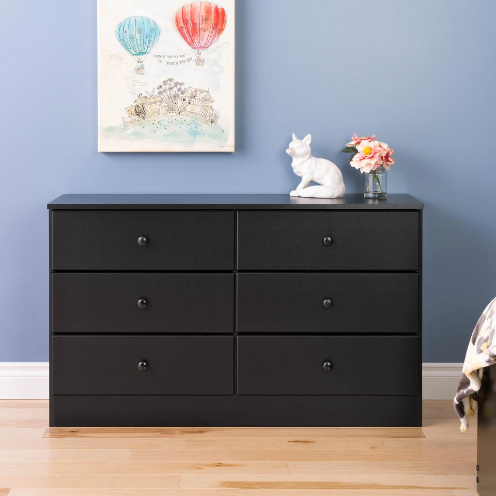White 6 Drawer Wooden Dresser B546