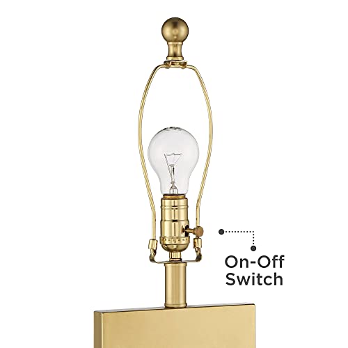 Set of 2 Gold Metal End Table Lamps with White Shade M21575