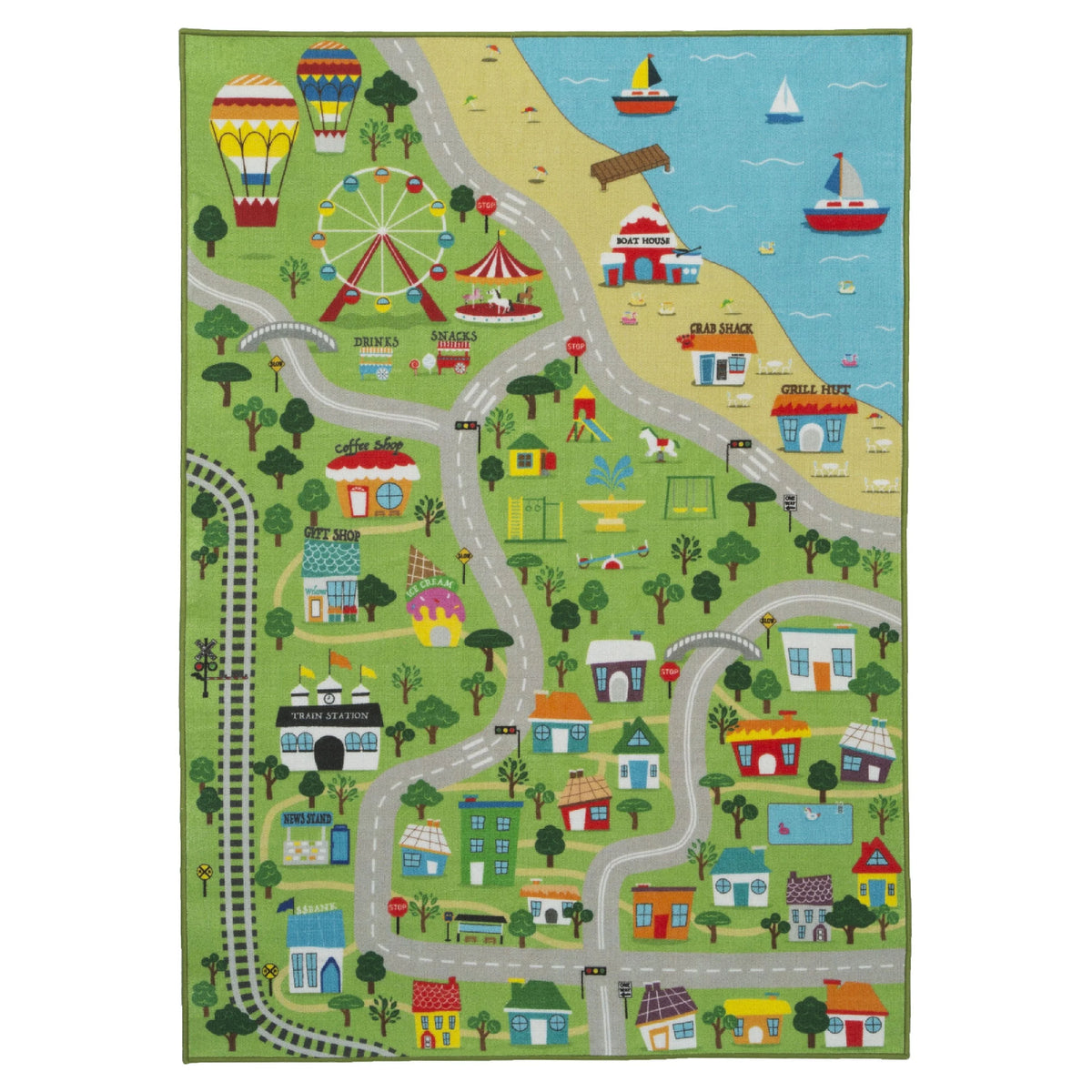 Kids Extra Large Road Map Activity Rug O8661