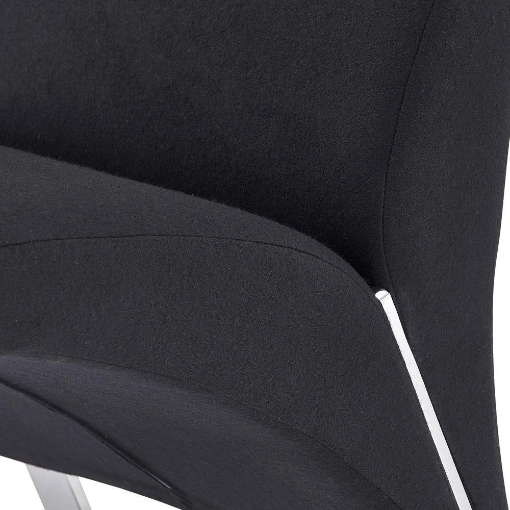 Black Cashmere Fabric Chair with Chrome Base O600276