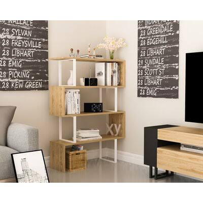 White Oak Geometric Bookcase L6492