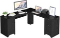 L Shaped Office Desk with Storage Drawers P8048
