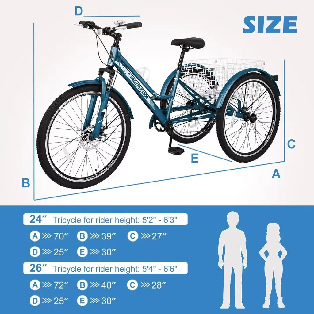 7 Speed Three Wheel Adult Tricycle Z167271
