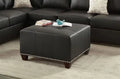 Black Bonded Leather Ottoman C137