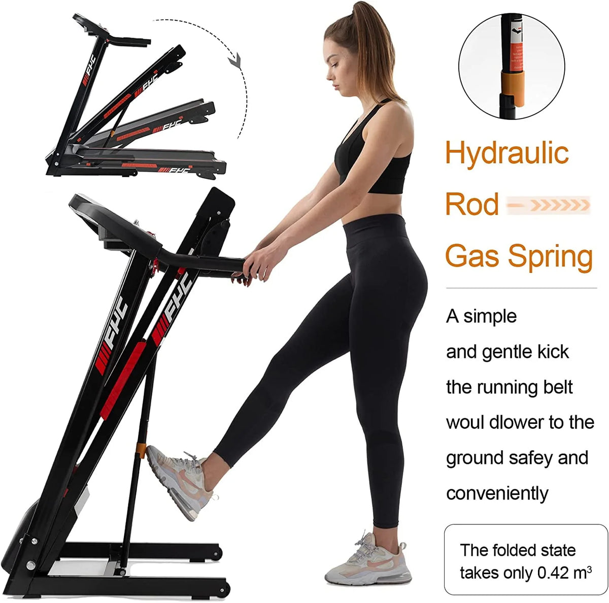 3.5HP Folding Treadmill with Incline L124