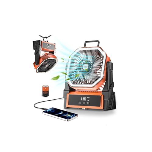 Portable Rechargeable Camping Fan with LED Lantern K732