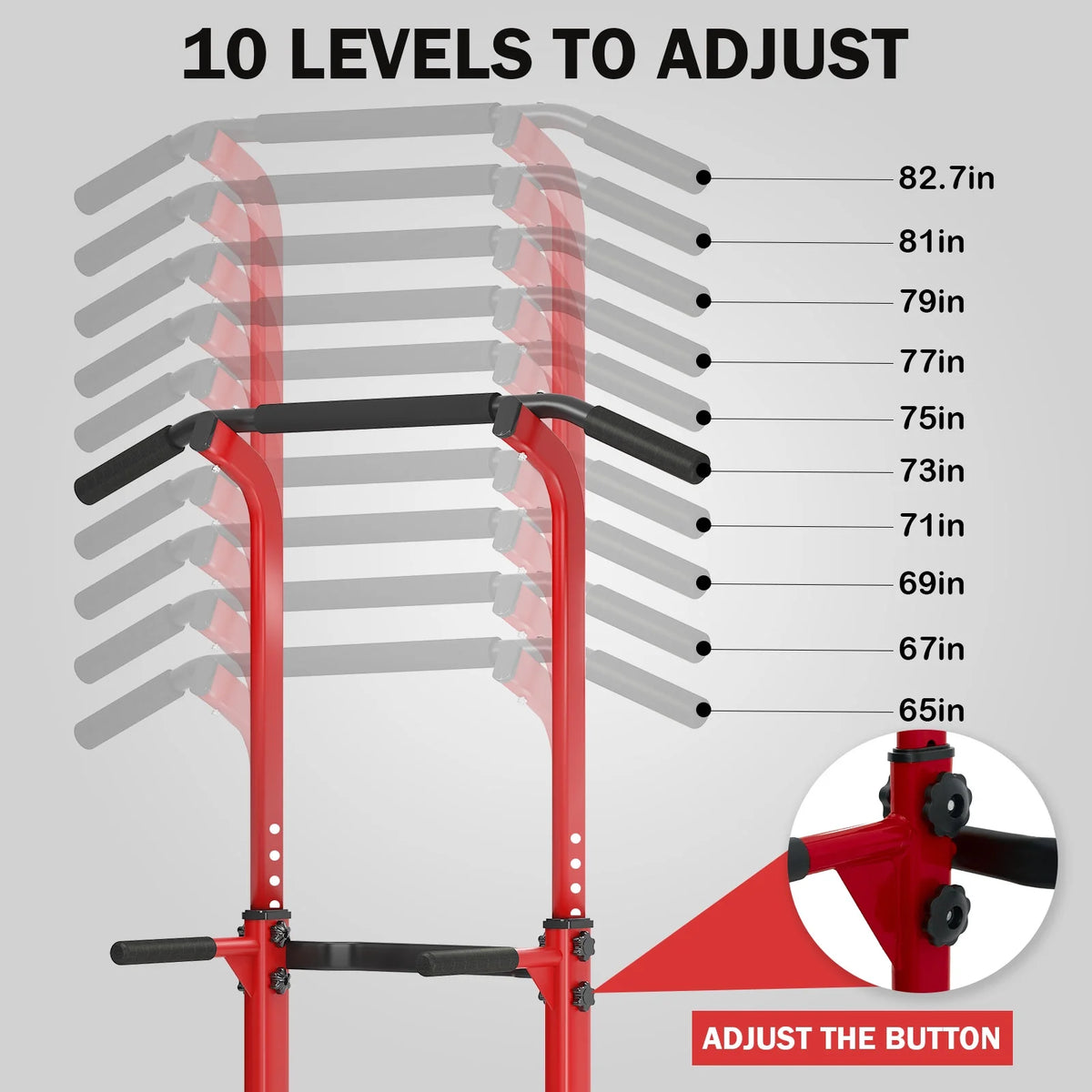 Adjustable Pull up Power Tower Dip Stands 600lbs G22840