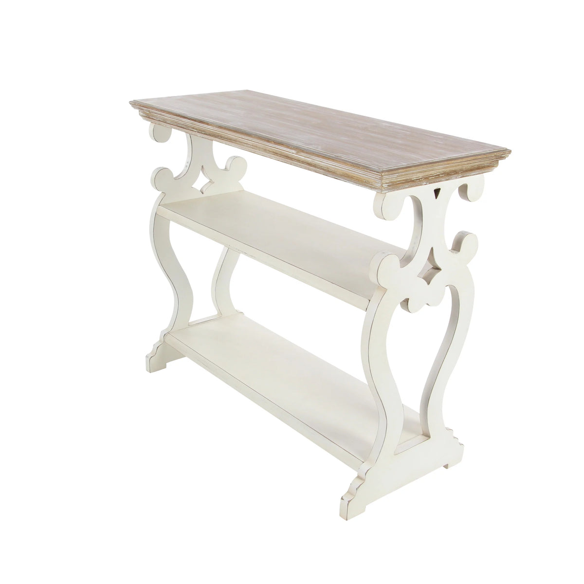 Farmhouse Decorative Console Table Ivory White 38"W Q2341