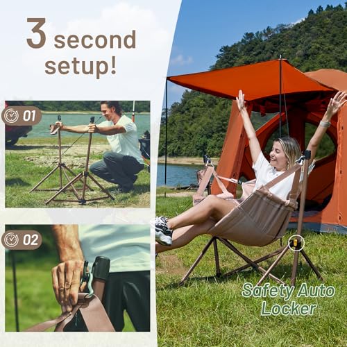 Adjustable Heavy Duty Folding Hammock Camping Chair 2 Pack B802756