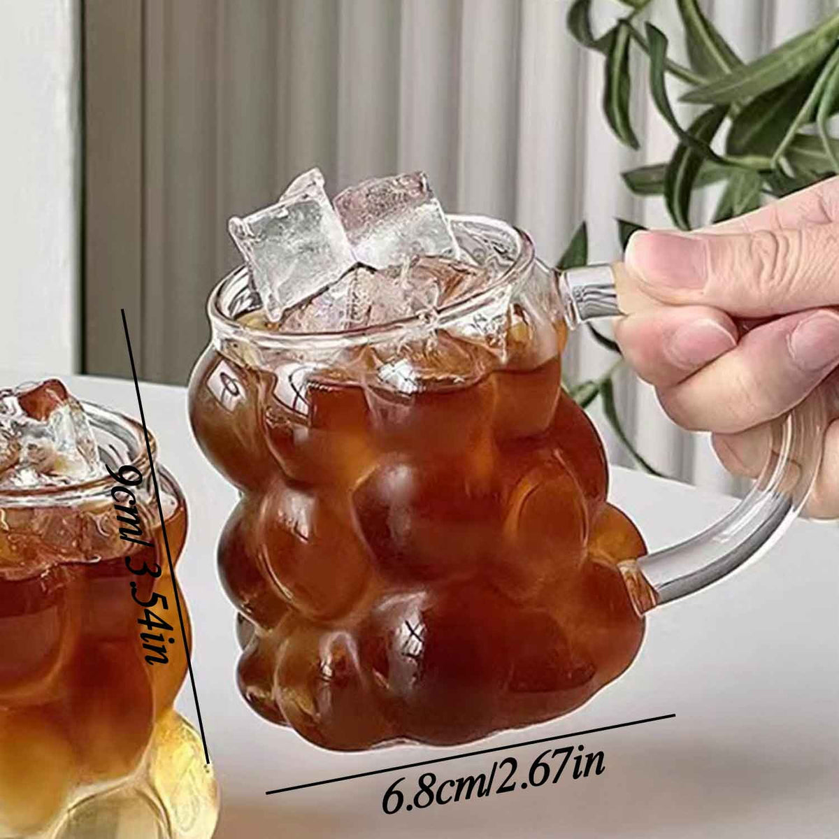 Grapes Shape Heat Resistant Drinking Glasses with Handle P274083