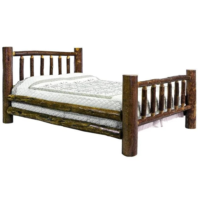 Queen Bed with Laser Engraved Bear D757