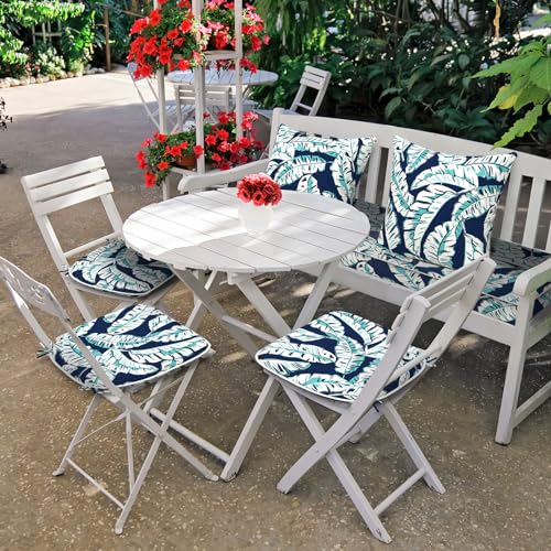 Set of 4 Water Repellent Outdoor Chair Cushions 17"x 16" P277010