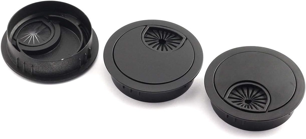 3pcs 50mm Zinc Alloy Desk Grommet Black D841