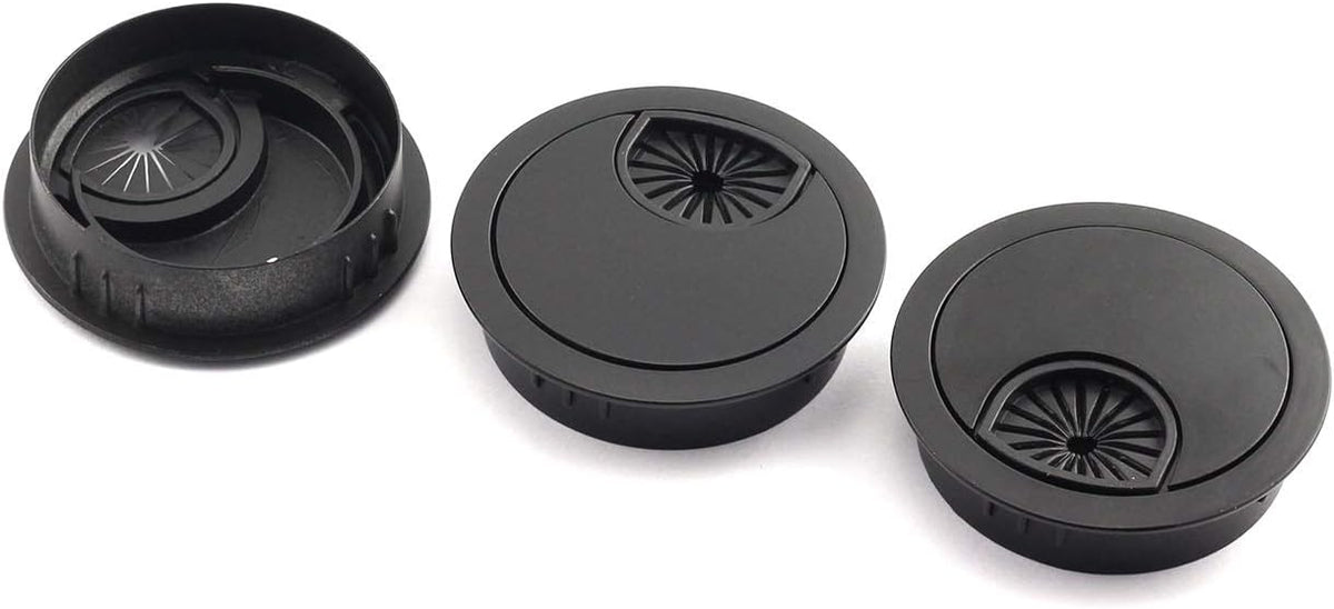 3pcs 50mm Zinc Alloy Desk Grommet Black D841