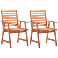 2 pcs Acacia Wood Patio Dining Chairs R976