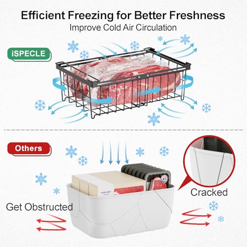 Black 4 Pack Expandable Stackable Freezer Organizer Bins E19112