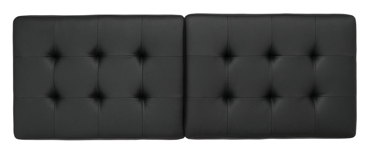 Metal and Leather 60 Inch Wide Bench I840