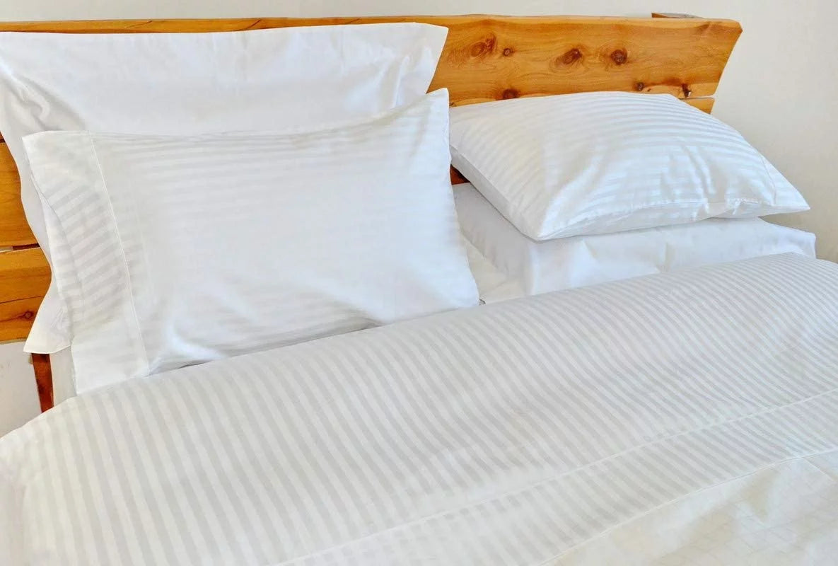 Pima Cotton 4-Piece Bed Sheets Set Queen Size White B2707