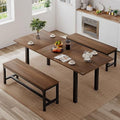 3-Piece Extendable Dining Table Set with 2 Benches I424