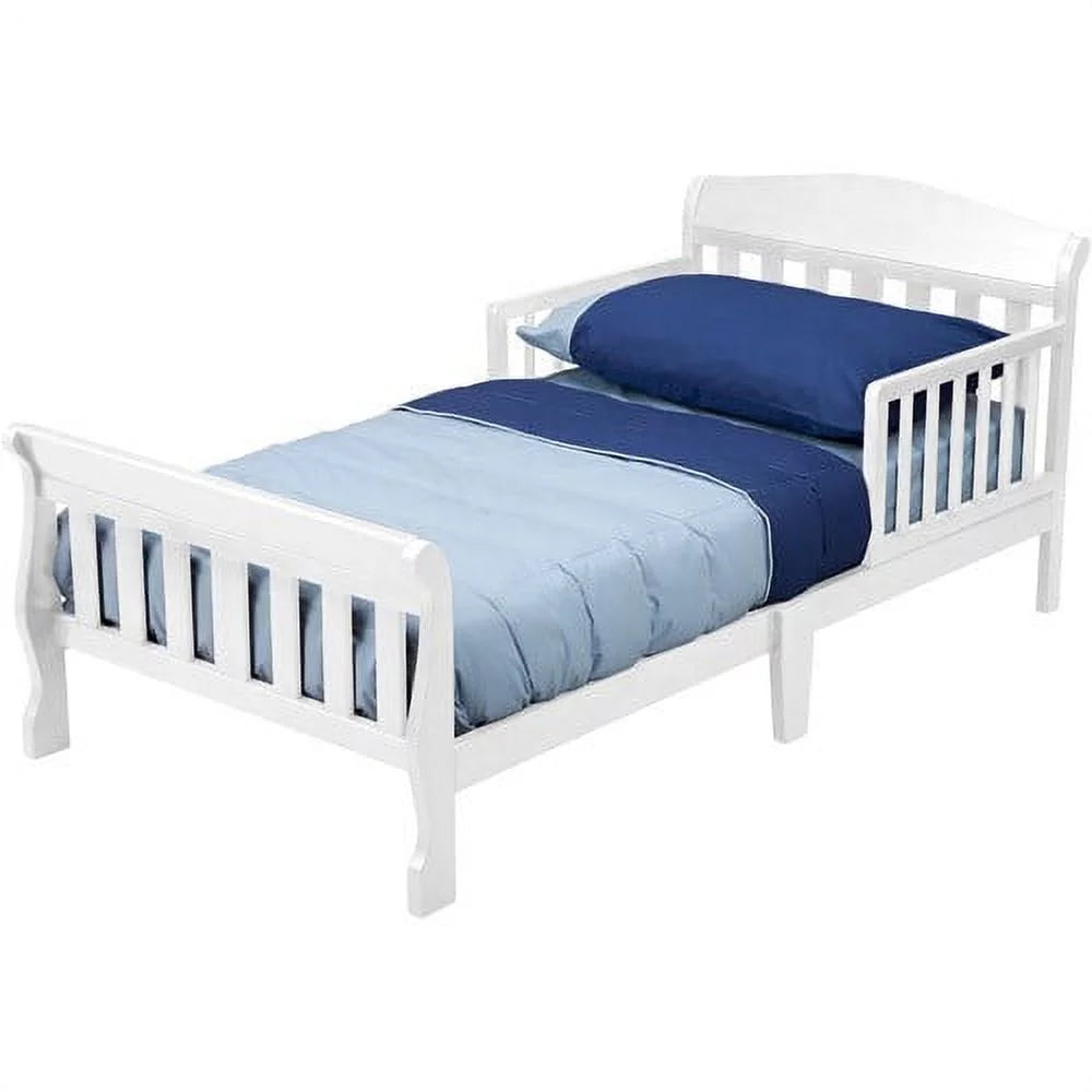 White Toddler Bed with Attached Bed Rails X688