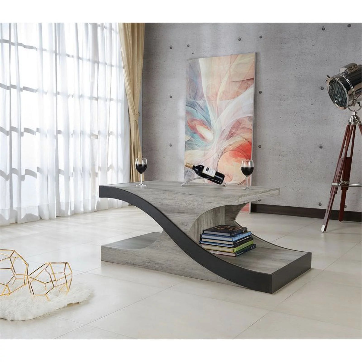 Wood 2-Shelf Coffee Table Y3792
