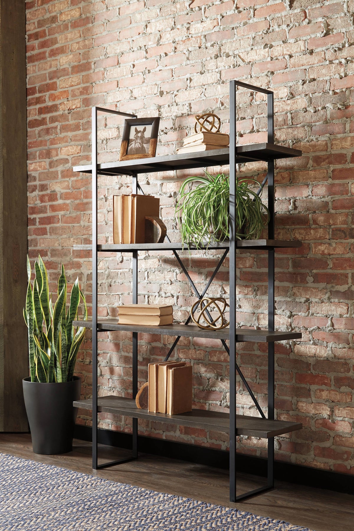 Black Gray Bookcase D258905