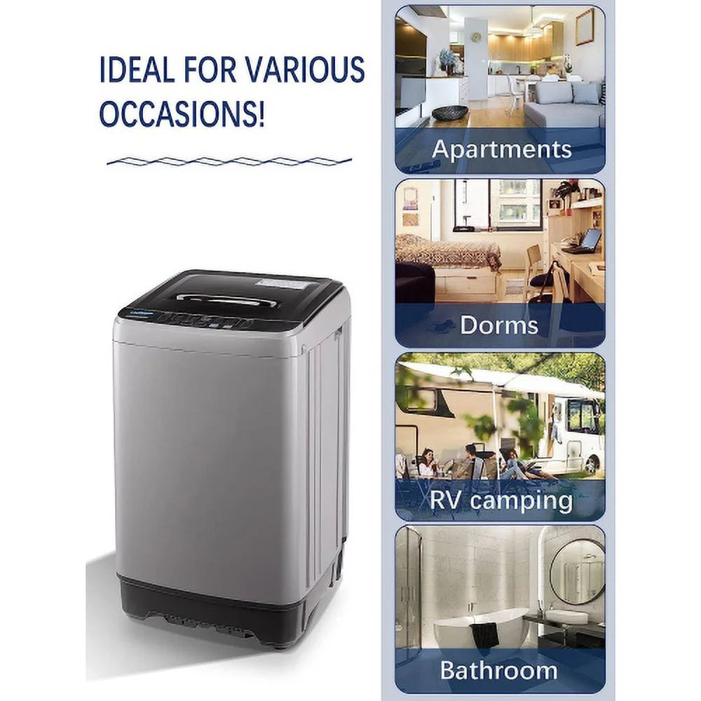 17.7 lbs Portable Compact Washing Machine with Drain Pump C9623