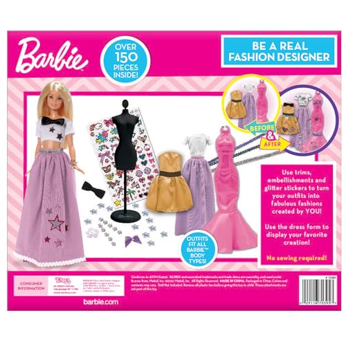 DIY Doll Clothing Kit with Fabric, Ribbons, Stickers & Sketchbook H6479