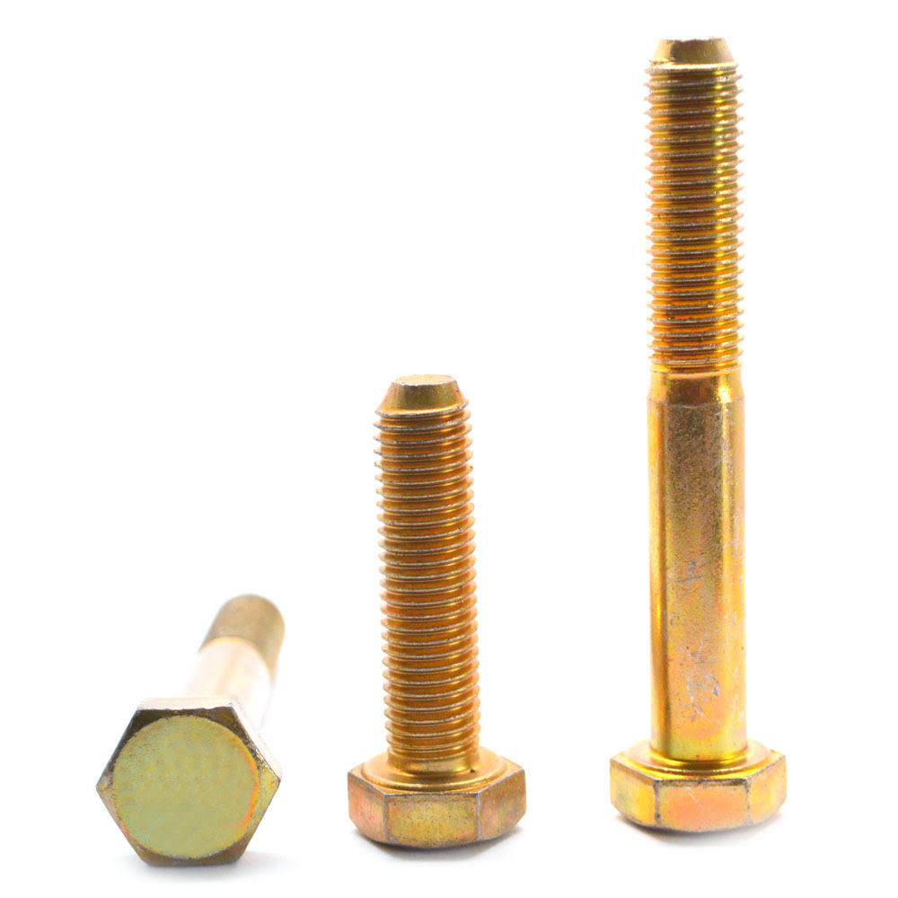 1 1/8x22-7 x 2 1/2x22 Coarse Thread Grade 8 Hex Cap Screw Alloy Steel Yellow Zinc Plated N93656