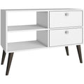 White 2 Drawer Wood TV Stand T4579