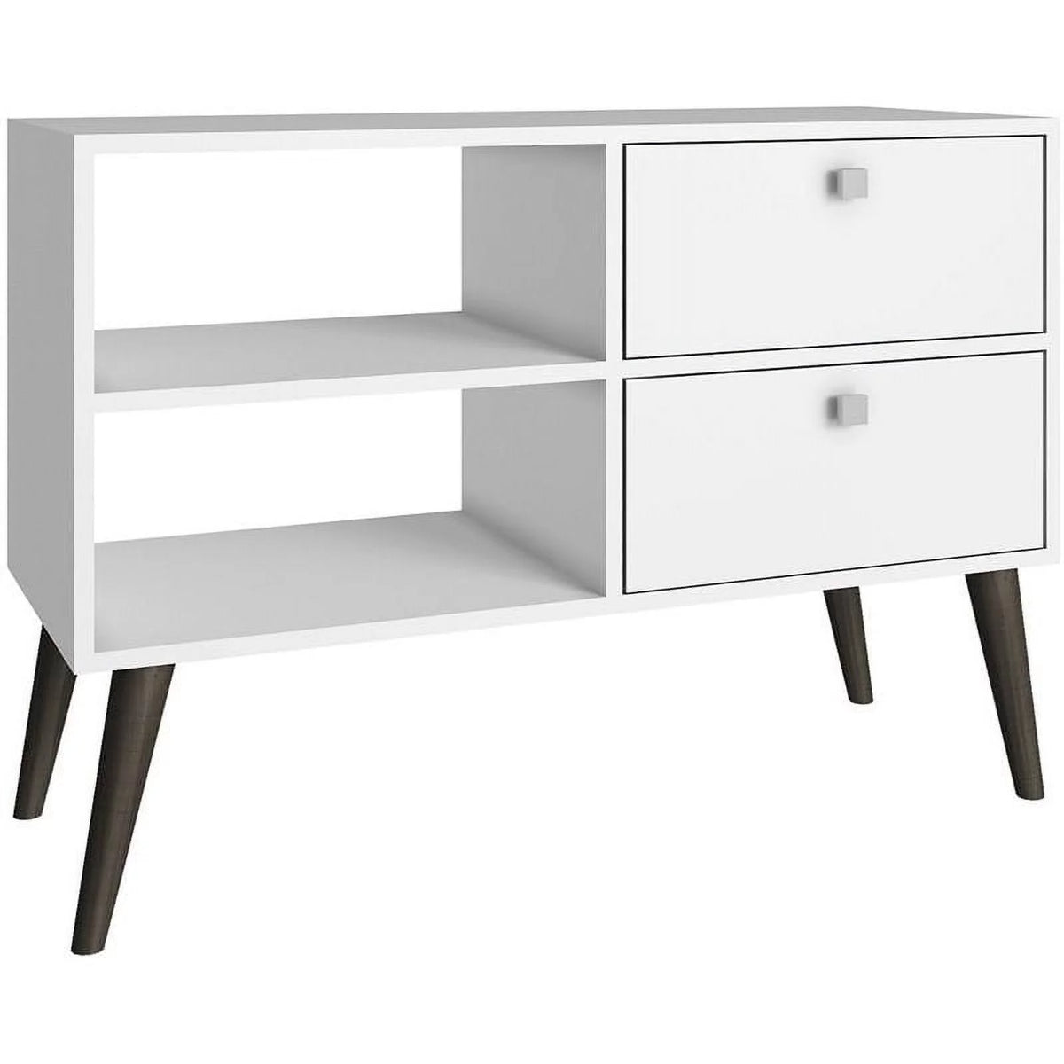 White 2 Drawer Wood TV Stand T4579